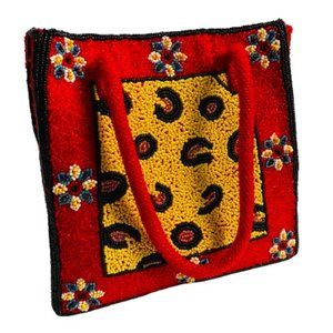 VINTAGE Studio Barse Beautiful Designer Fully Beaded Square Purse Handbag
